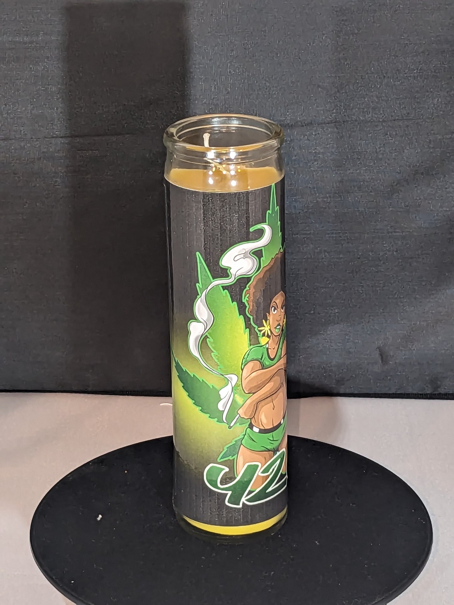 weed girl 1 pillar candle