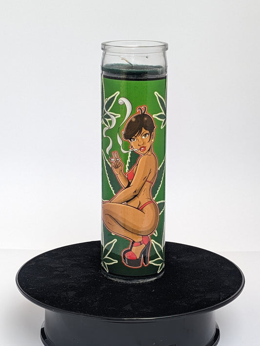 weed girl 2 pillar candle